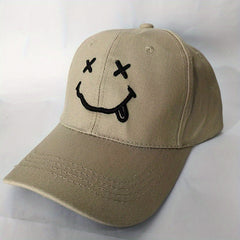 Smile Face Sunshade Baseball Cap Solid Sports Hat Adjustable Dad Hats
