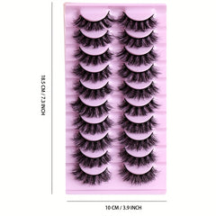 10 Pairs Fluffy 3D Faux Mink Lashes - Daily & Party Use