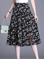 Floral Print Split Culottes High Waist Pants