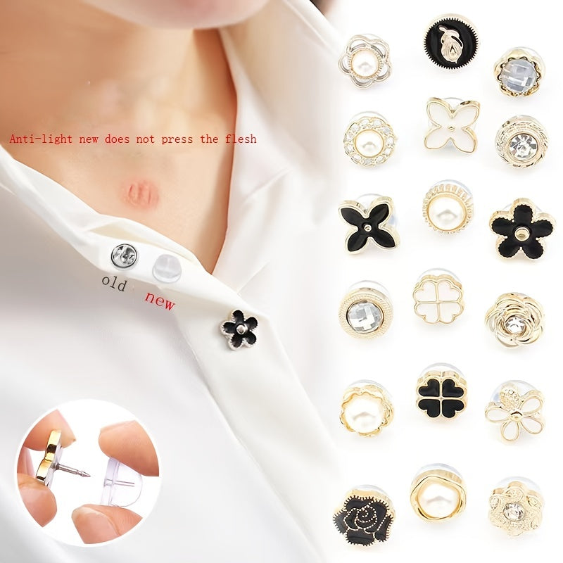 10pcs Anti-walking Buckle Shirt Collar Fixed Brooch Button