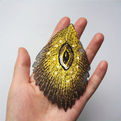 10pcs Peacock Feather Sequins Embroidered Cloth Patches For Clothing Repair