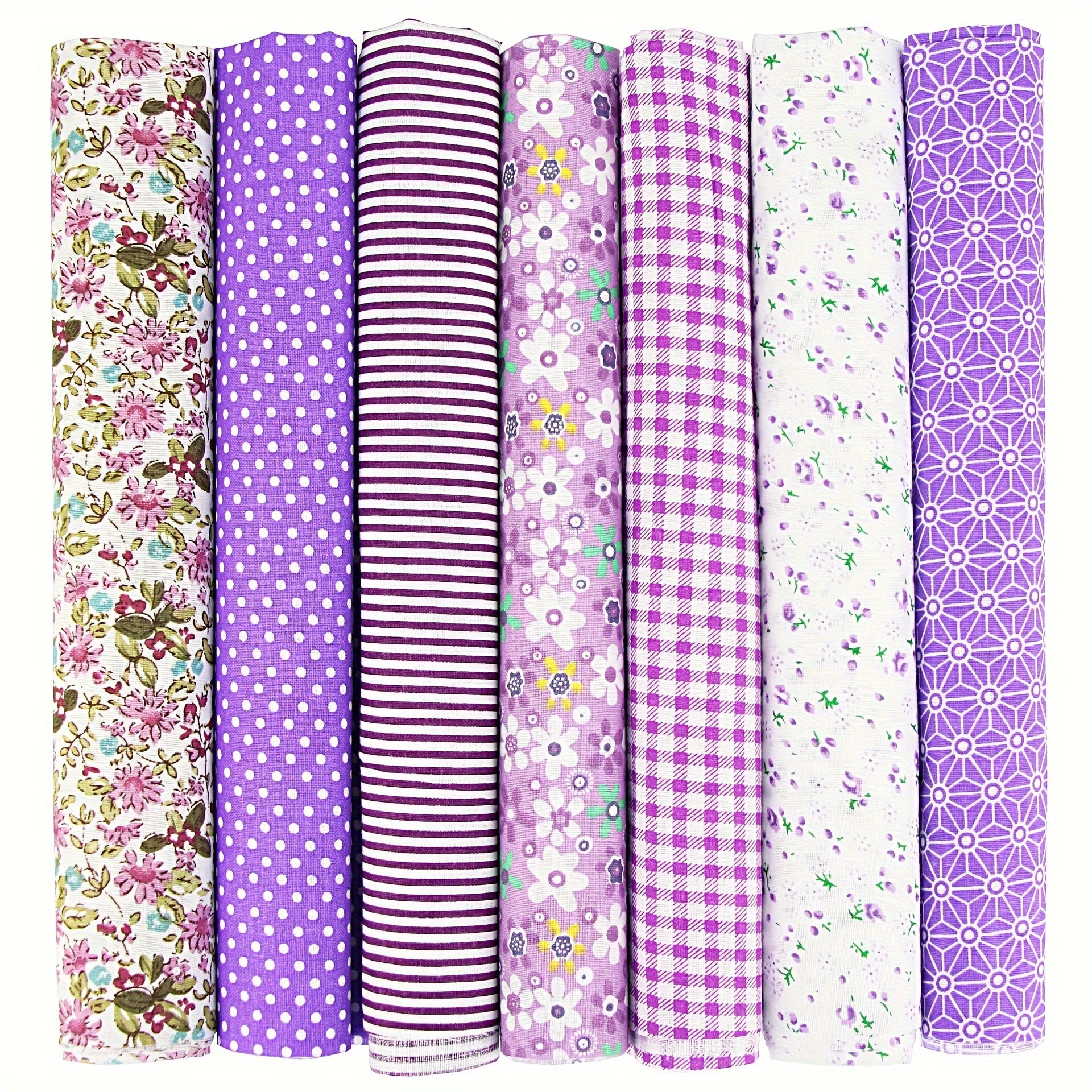7pcs Purple Fabric Sewing Craft Cloth Sheets DIY Sewing Pattern Craft Cloth