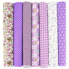 7pcs Purple Fabric Sewing Craft Cloth Sheets DIY Sewing Pattern Craft Cloth