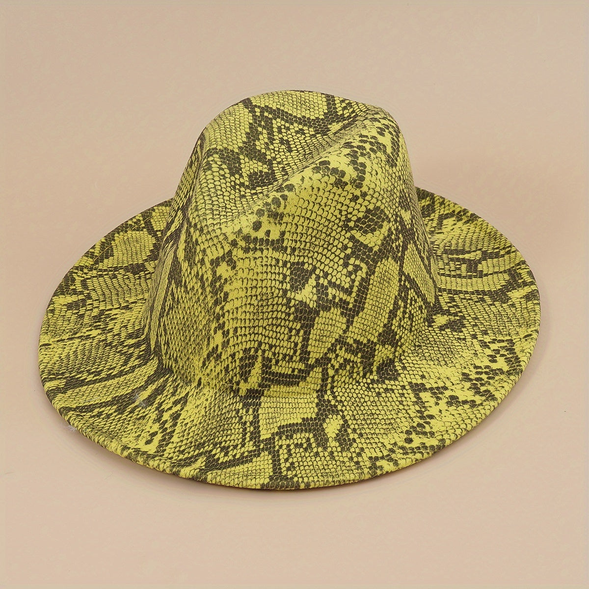 Vintage Fedora Cap Snake Pattern Warm Jazz Hat