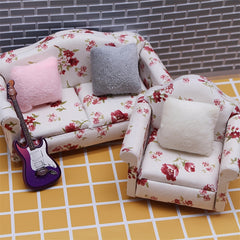 Mini Dollhouse Home Pillow Model Ornament Micro Bedroom Scene Sofa Cushion