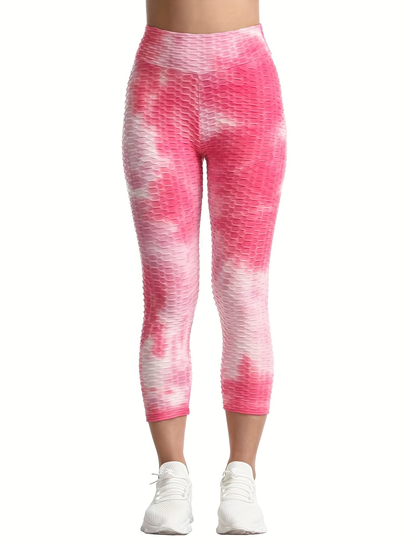 Stylish Tie Dyed Yoga Leggings High Waist Capris
