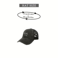 Distressed Ponytail Trucker Hat Baseball Cap