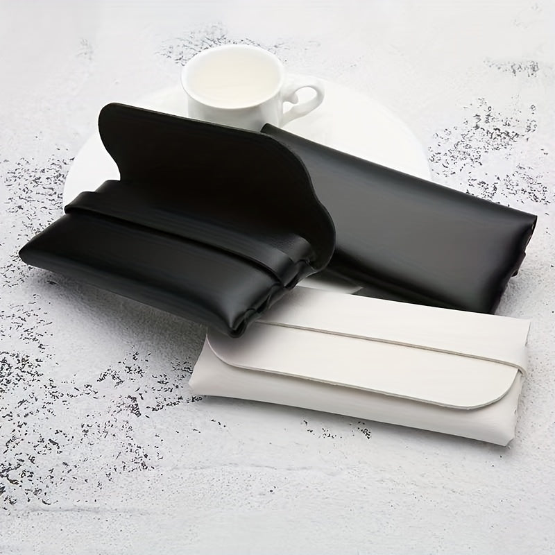 1pc Leather Glasses Case Set Soft Bag Sunglasses Pack Box