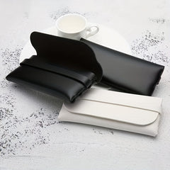 1pc Leather Glasses Case Set Soft Bag Sunglasses Pack Box
