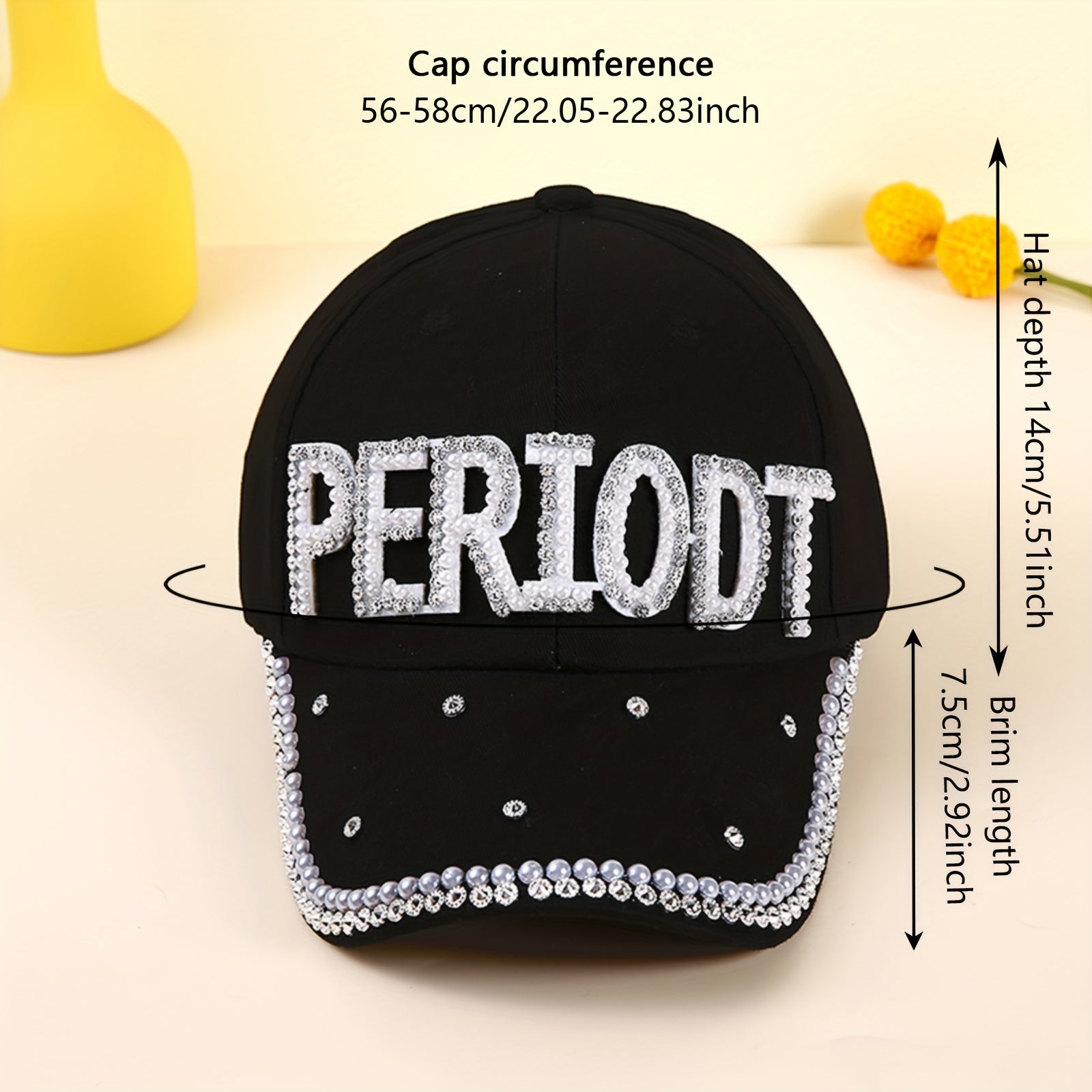 Faux Pearl Baseball Cap Patch Sun Hat Adjustable Dad Hats For Women