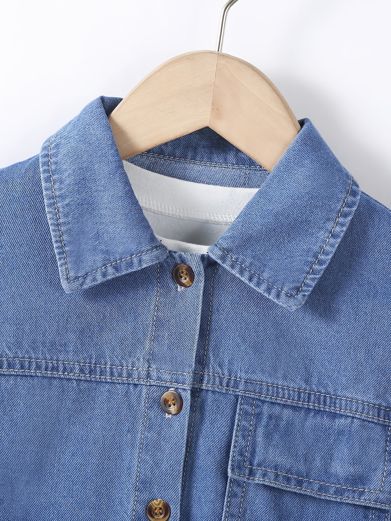 Boys Denim Jacket Long Sleeve Jeans Shirt Back School Outfit