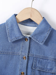 Boys Denim Jacket Long Sleeve Jeans Shirt Back School Outfit