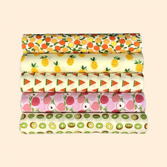 5pcs Fruit Fabric Fat Quarters Bundles Quilting Sewing Patchwork