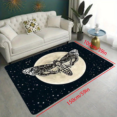 Gothic Skull Moon Star Rug for Living Room Halloween Decor