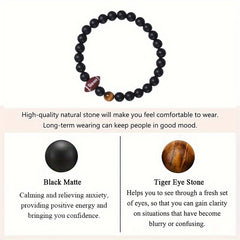 Rugby Beads Decor Adjustable Bracelet Unisex Stretch Sports Wristband