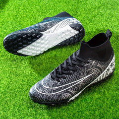 Unisex Turf Football Boots Anti Skid Lace Up Soccer Cleats