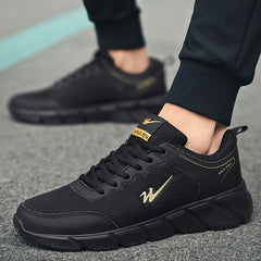 Men's Solid Sneakers Comfy Non Slip Lace Up Casual Soft Sole Shoes