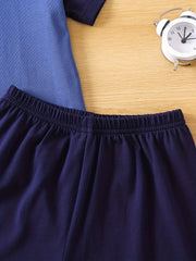 Boys Pajamas Set Short Sleeves Tops & Bottoms Cozy Homewear