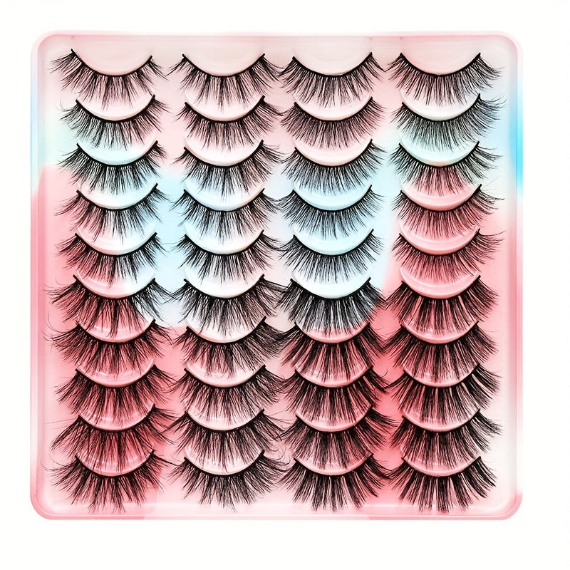 20 Pairs Chemical Fiber False Eyelashes Natural Wild Style Curli