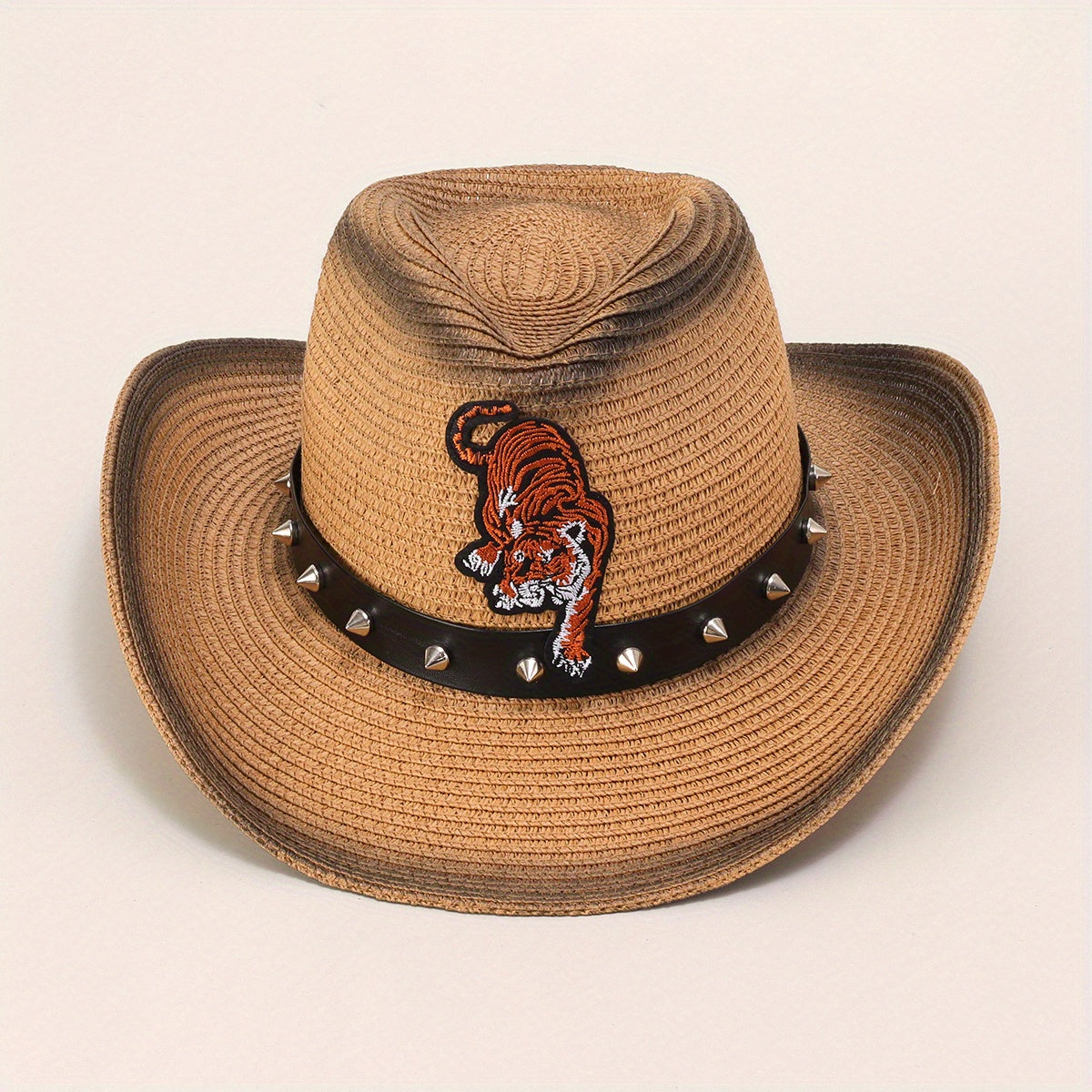 Gradient Jazz Cowboy Straw Hat Outdoor Fishing Sun Hat Men's Beach Hat
