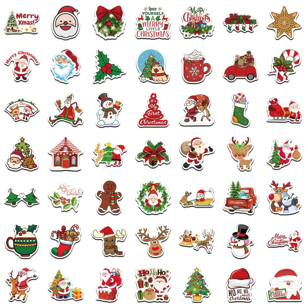 100pcs Christmas Doodle Stickers for Phones, Journals