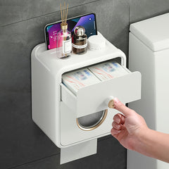 Toilet Paper Box Drawer Wall Mounted Bathroom Tissue Box Home Decor