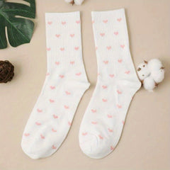 Heart Print Socks Comfy Mid Tube Women's Stockings