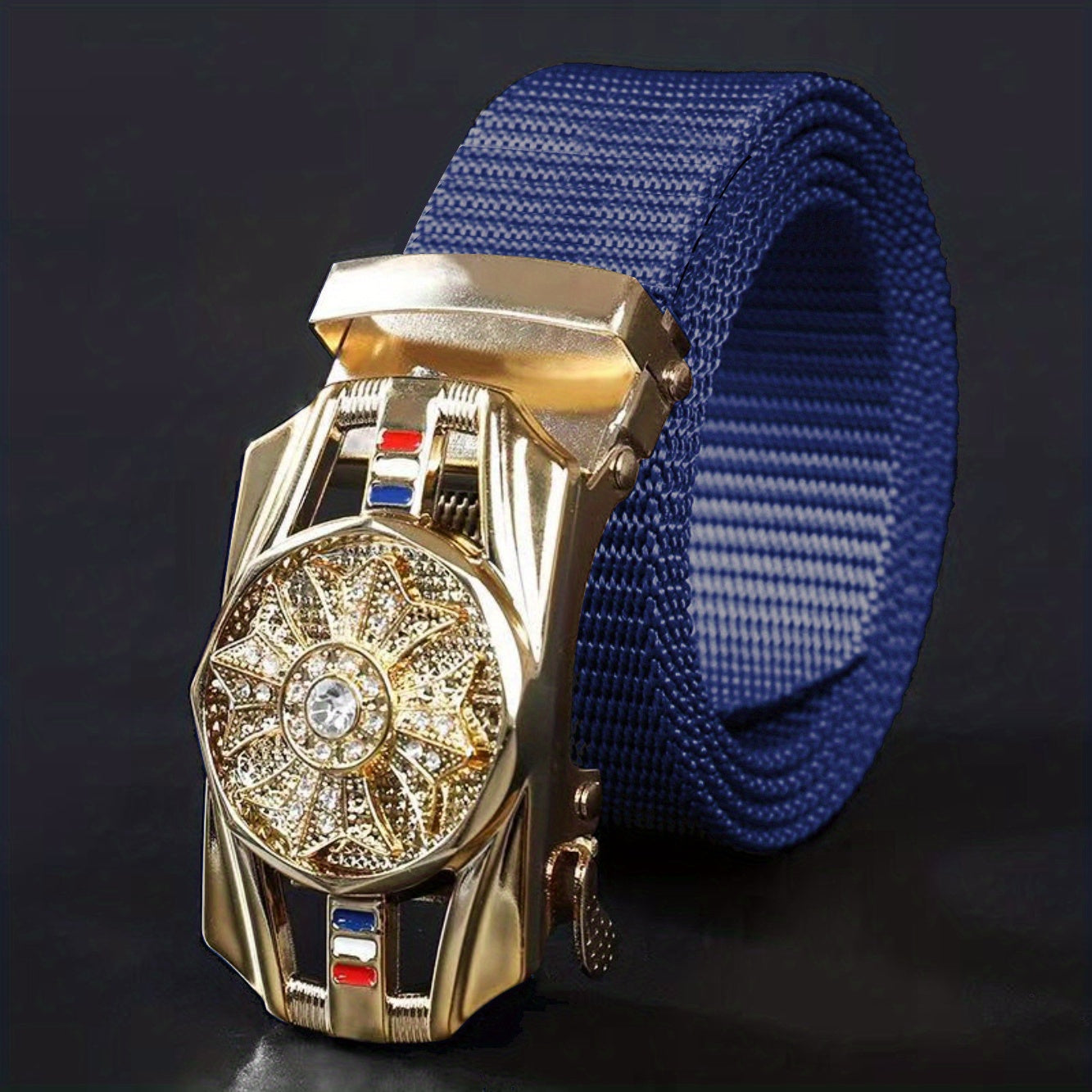 Men's Automatic Buckle Rotatable Nylon Canvas Casual Belt