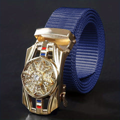 Men's Automatic Buckle Rotatable Nylon Canvas Casual Belt