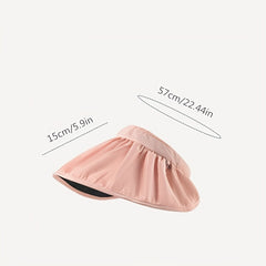 Solid Shell Visor Hat Foldable Headband Wide Brim Sunscreen Travel Beach Hats