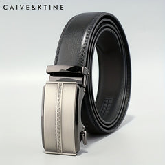 Caivektine Men's Cowhide Belt Business Casual Leather Belt
