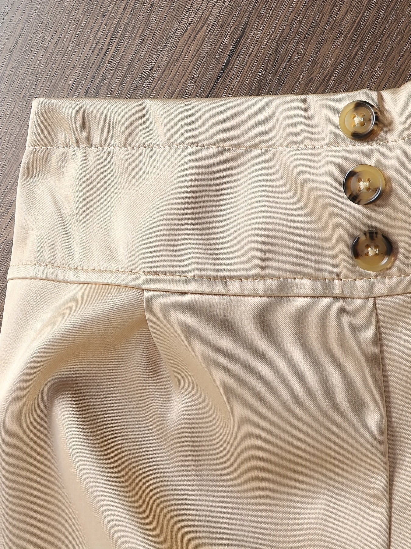 High Waist Button Trousers for Girls