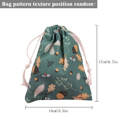 Rabbit Flower Leaf Drawstring Bag Storage Coin Pouch Key Bag