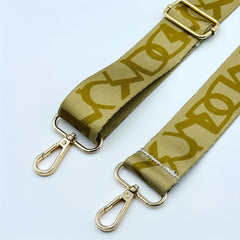 Wide Geometric Pattern Bag Strap, Adjustable Shoulder Replacement