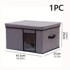 1pc Wardrobe Clothes Storage Bag Foldable Fabric Clothes Pants Finishing Bag