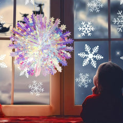 Iridescent Snow Ball Ornament Hanging Decoration Set of 3