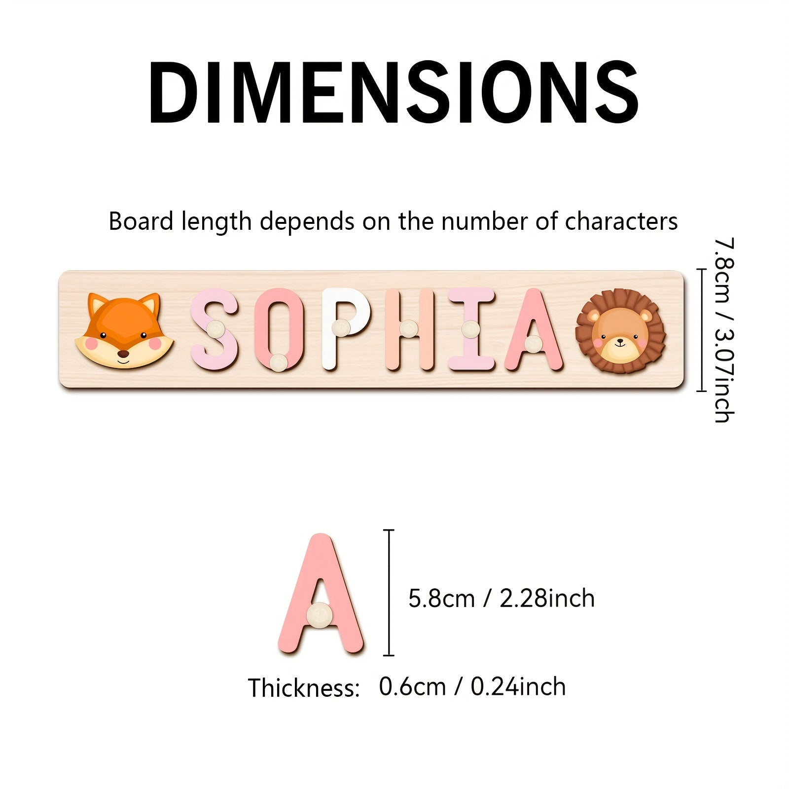 Wooden Name Puzzle for Kids Educational Toy Baptism Birthday Gift