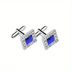 Square Rhinestone Cufflinks Suit Button Sleeves Studs