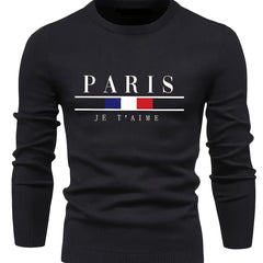 Men's Knitted Sweater Classic PARIS Pattern Crew Neck