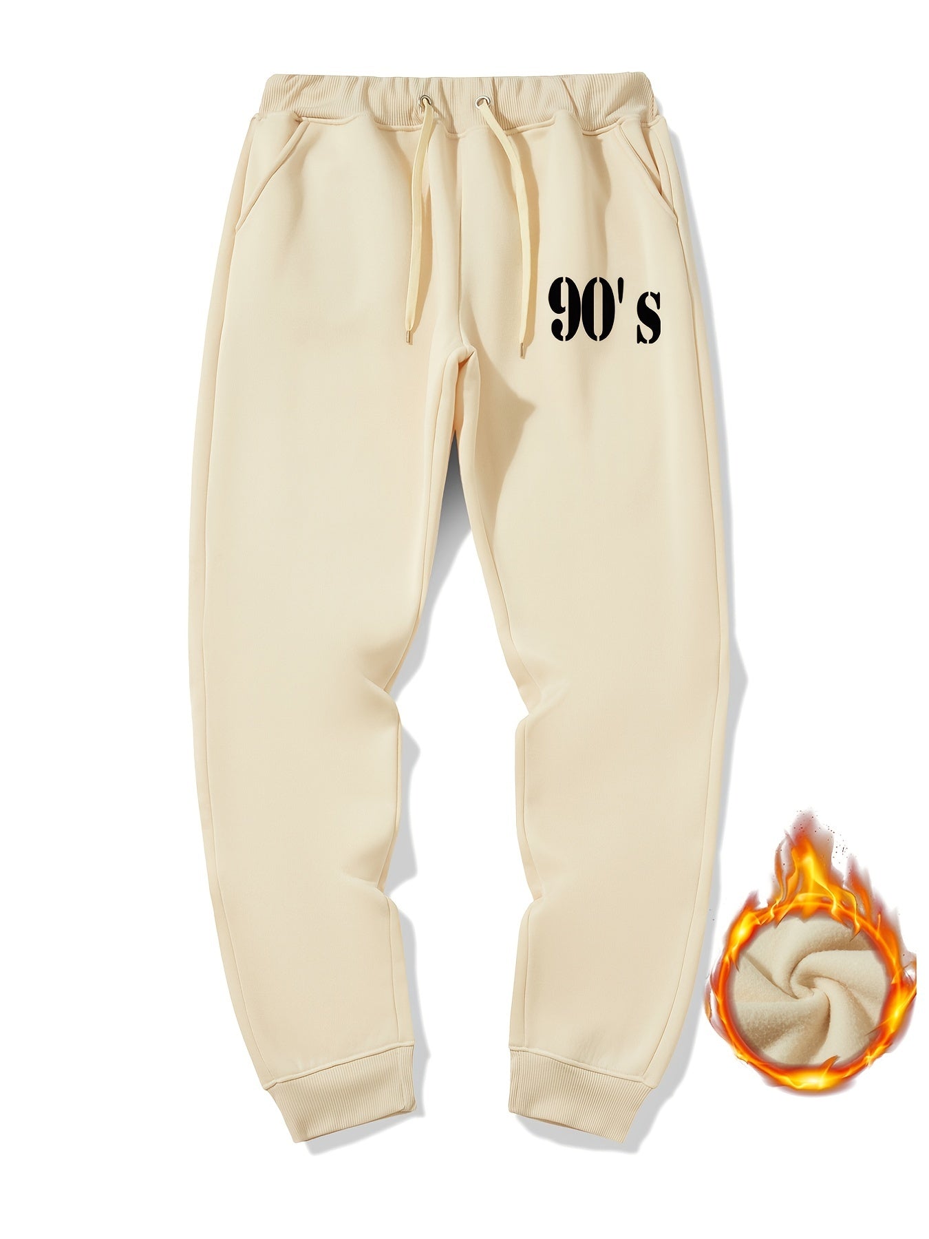 Men's Warm Sweatpants Casual Drawstring Jogger Pants