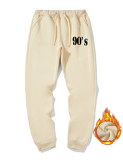 Men's Warm Sweatpants Casual Drawstring Jogger Pants