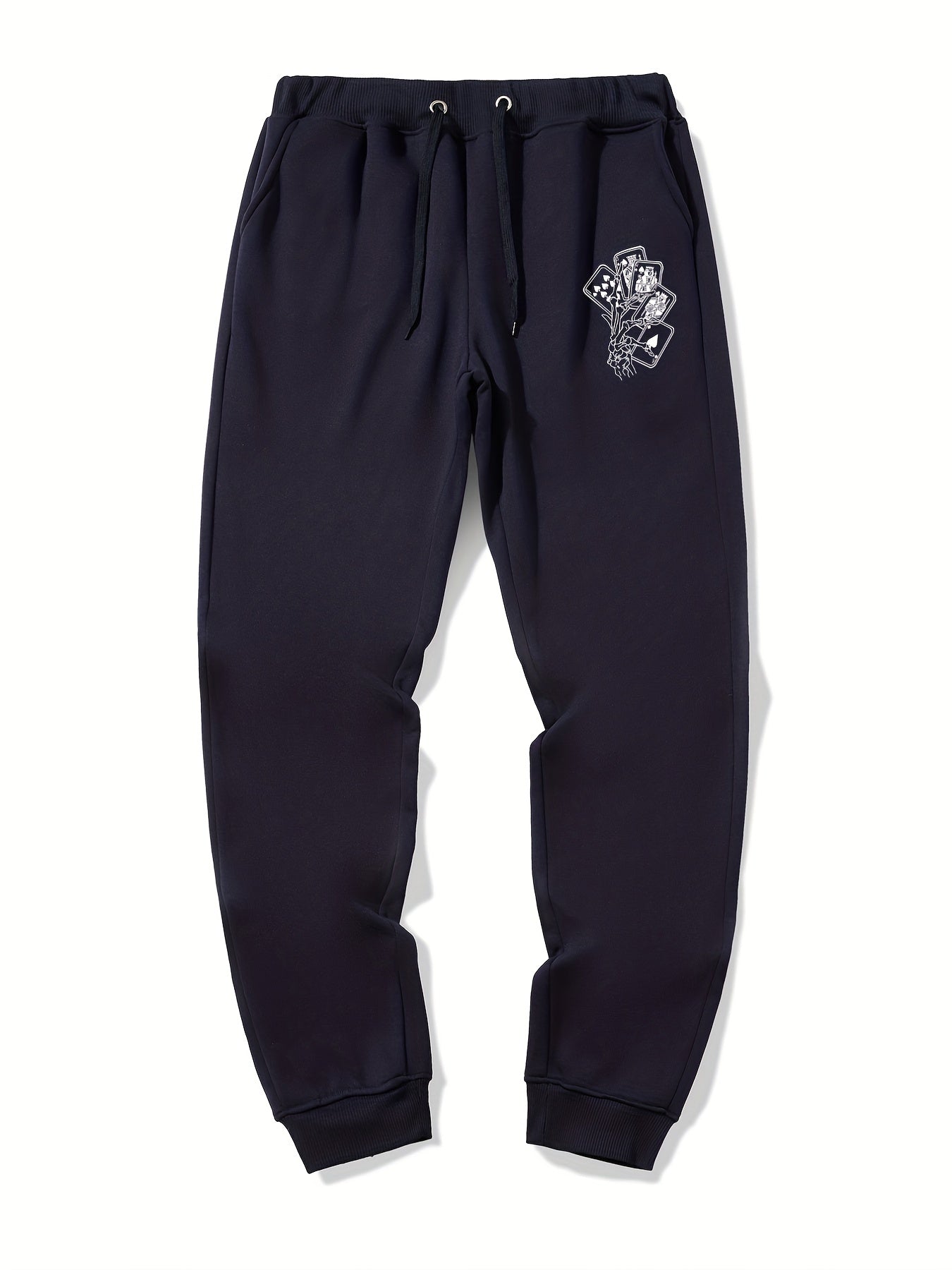 Skeleton Hand Poker Drawstring Joggers Men's Sweatpants