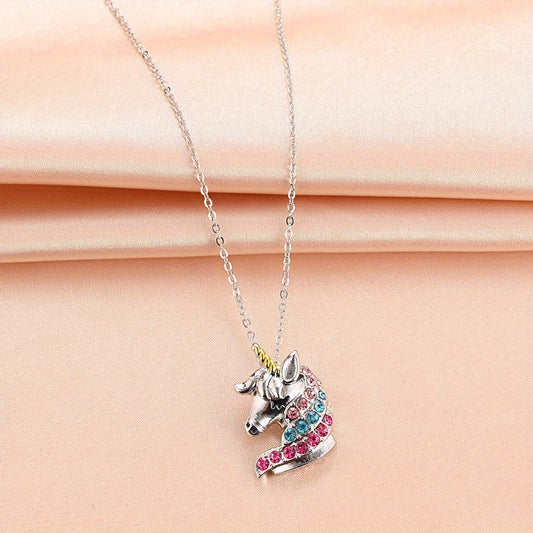Colorful Unicorn Pendant Necklace Daily Holiday Gift For Men
