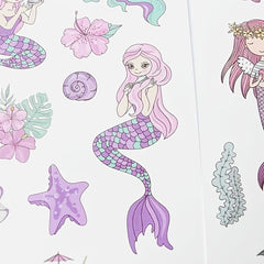 Waterproof Mermaid Tattoos for Kids - Set of 10 Sheets