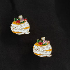 2pcs Halloween Pumpkin Button Covers Easy Clip On Jack O' Lantern