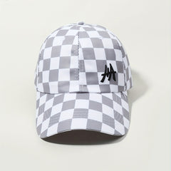 Plaid Baseball Cap with Flip Glasses - Adjustable Lightweight Sun Hat