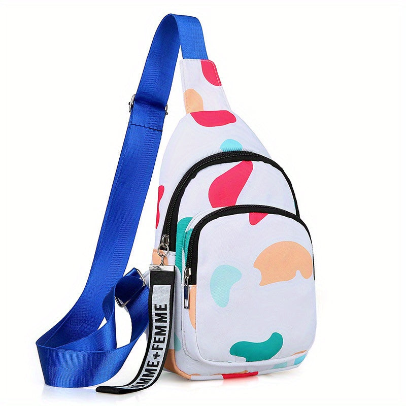 Teens Boys Crossbody Bag Milk Pattern Shoulder Bag Large Capacity Messenger Bag