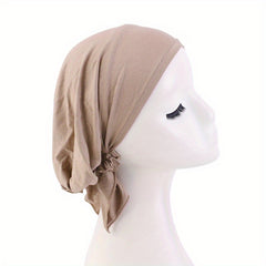 Solid Inner Turban Cap Elastic Head Wrap Underscarf