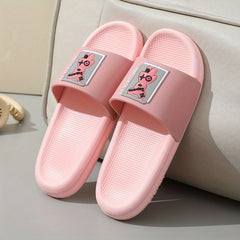 Men's Cartoon Comfy Slip On Slides Unisex Non slip Open Toe Platform House Slipp