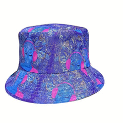 Starry Sky Print Double-sided Bucket Hat Couple Style Summer Sun Hat